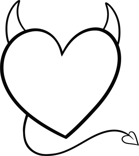 Valentine Devil Heart Outline